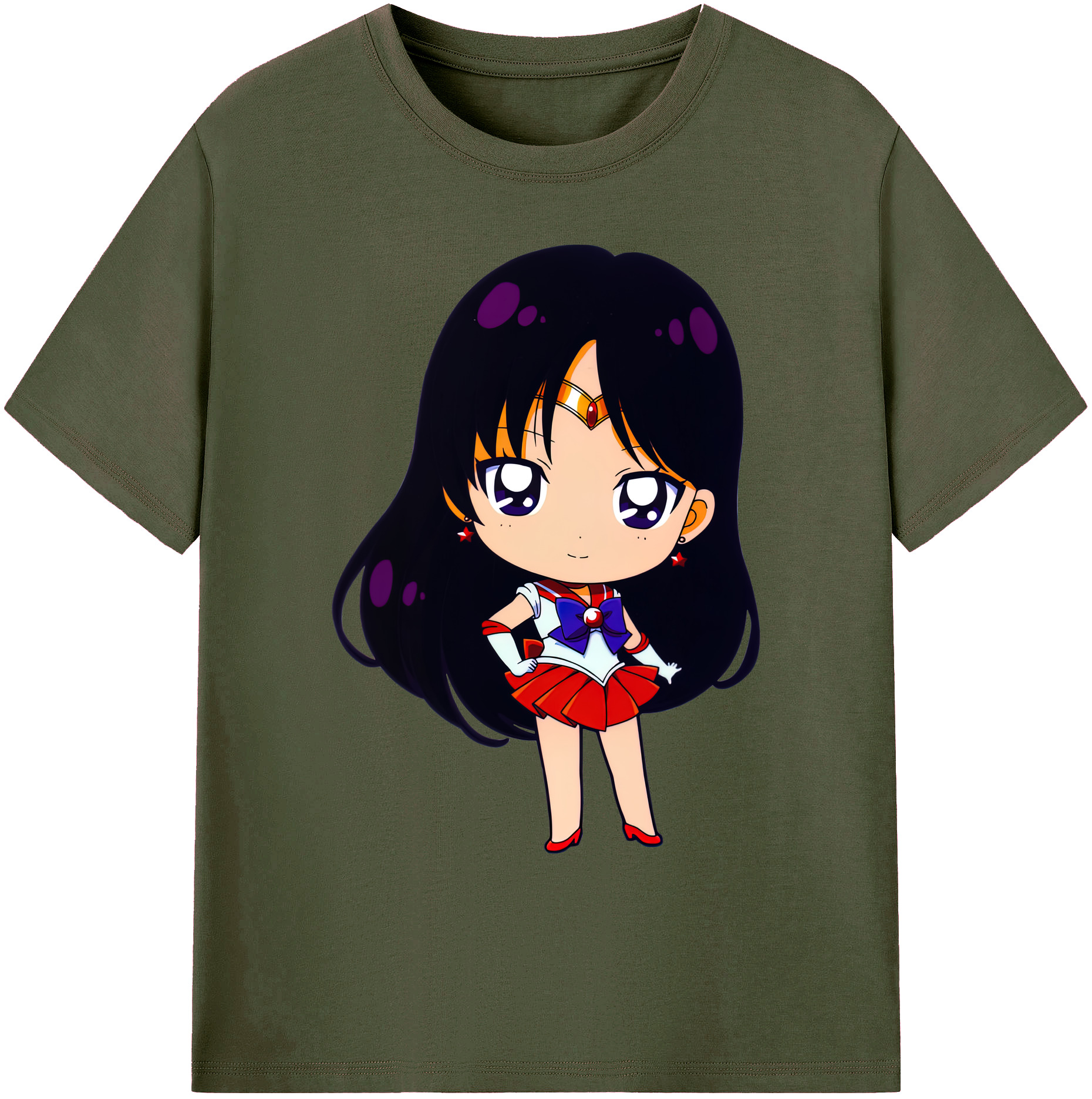 （画像用） 美少女戦士セーラームーン 火野レイ ひの レイ Sailor Moon Hino Rei （セーラーマーズ,Sailor Mars） 綿100％ メンズ半袖Tシャツ｜肌触りやわらか＆通気性